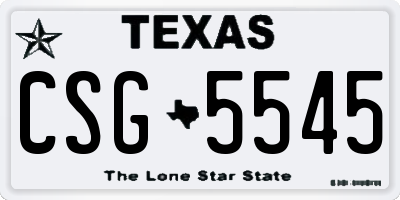 TX license plate CSG5545