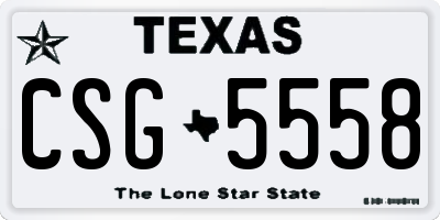 TX license plate CSG5558