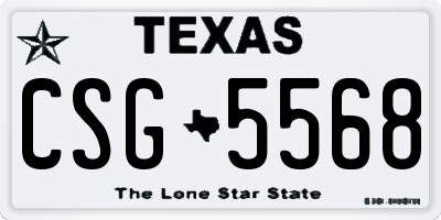 TX license plate CSG5568