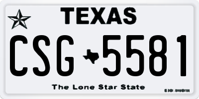 TX license plate CSG5581