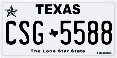 TX license plate CSG5588