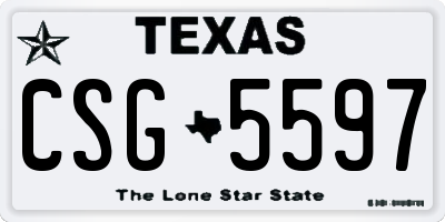 TX license plate CSG5597