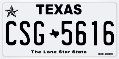TX license plate CSG5616