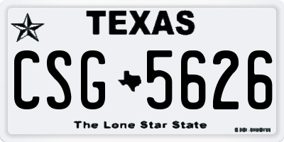 TX license plate CSG5626