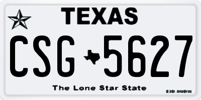 TX license plate CSG5627