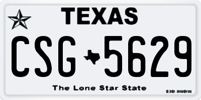 TX license plate CSG5629