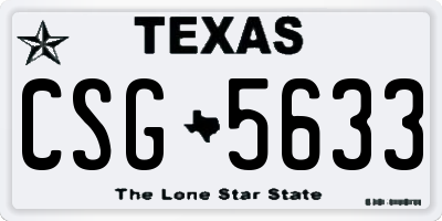 TX license plate CSG5633