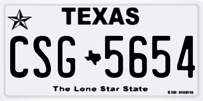 TX license plate CSG5654