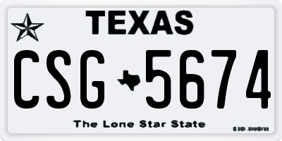 TX license plate CSG5674