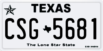 TX license plate CSG5681