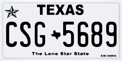 TX license plate CSG5689