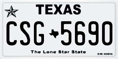 TX license plate CSG5690