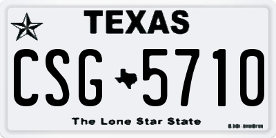 TX license plate CSG5710