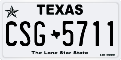 TX license plate CSG5711