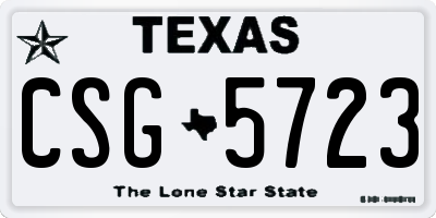 TX license plate CSG5723