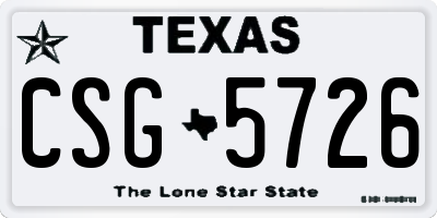 TX license plate CSG5726
