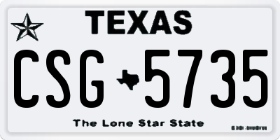 TX license plate CSG5735