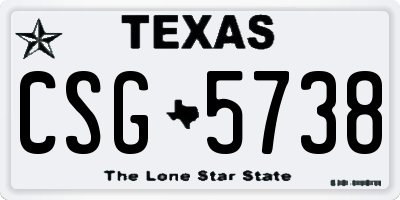 TX license plate CSG5738