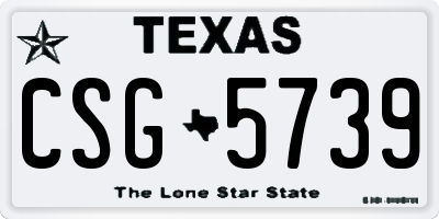 TX license plate CSG5739