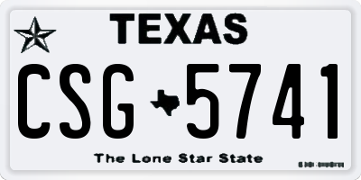 TX license plate CSG5741