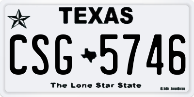 TX license plate CSG5746