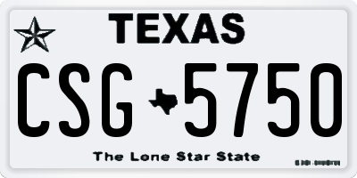 TX license plate CSG5750