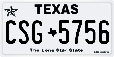 TX license plate CSG5756