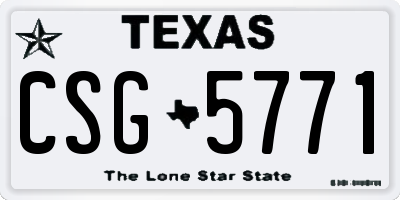 TX license plate CSG5771