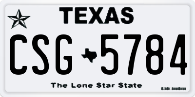 TX license plate CSG5784