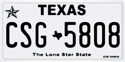 TX license plate CSG5808