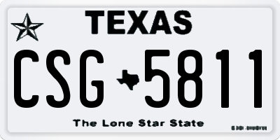 TX license plate CSG5811