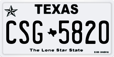 TX license plate CSG5820