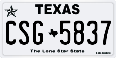 TX license plate CSG5837