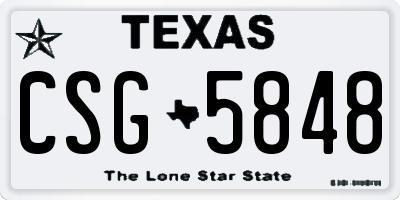 TX license plate CSG5848