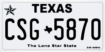 TX license plate CSG5870
