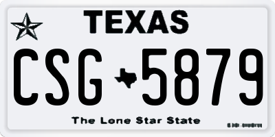 TX license plate CSG5879