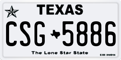 TX license plate CSG5886