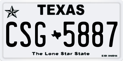 TX license plate CSG5887