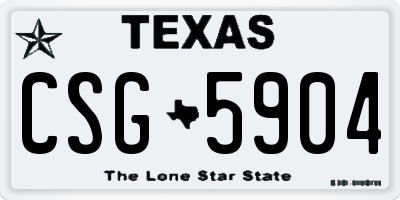 TX license plate CSG5904