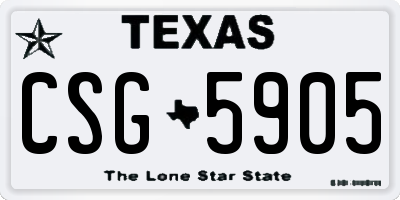 TX license plate CSG5905