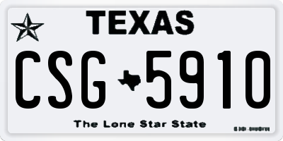 TX license plate CSG5910