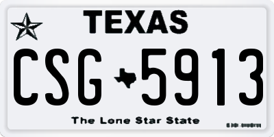 TX license plate CSG5913
