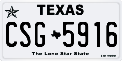 TX license plate CSG5916