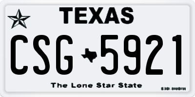 TX license plate CSG5921