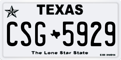 TX license plate CSG5929