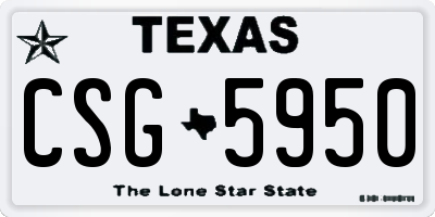 TX license plate CSG5950