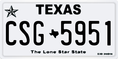 TX license plate CSG5951