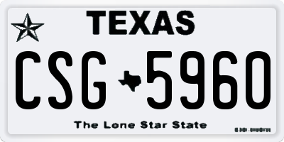 TX license plate CSG5960