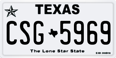 TX license plate CSG5969