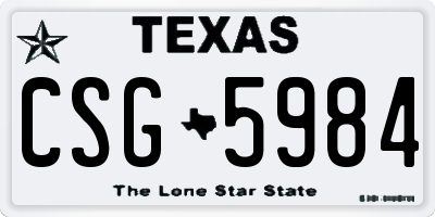TX license plate CSG5984